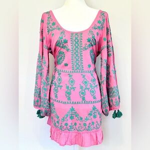 Embroidery tunic, dress, beach coverup Free Size